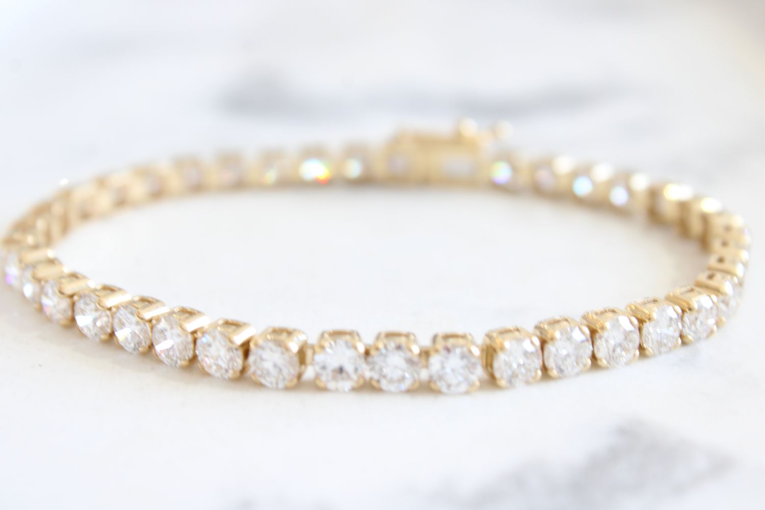 14K Yellow Gold Lab Grown Diamond Tennis Bracelet 10.02 TCW 14K Yellow Gold Lab Grown Diamond Tennis Bracelet 10.02 TCW