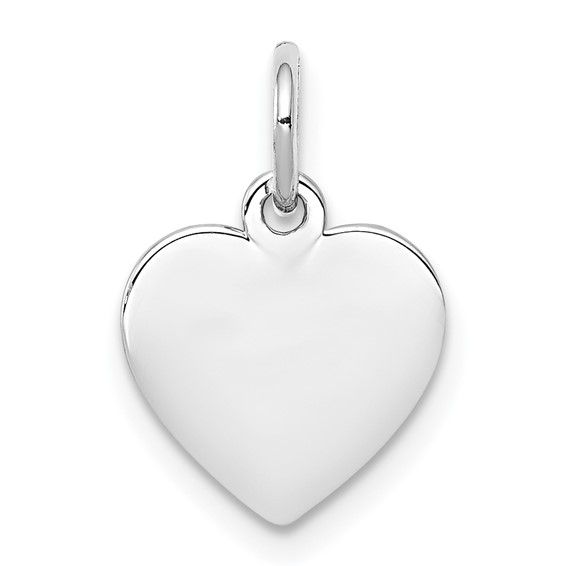 Sterling Silver Rhodium plated Engravable Heart Disc Sterling Silver Rhodium plated Engravable Heart Disc
