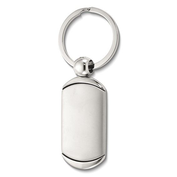 Nickel-plated Polished and Satin Engravable Key Ring Nickel-plated Polished and Satin Engravable Key Ring