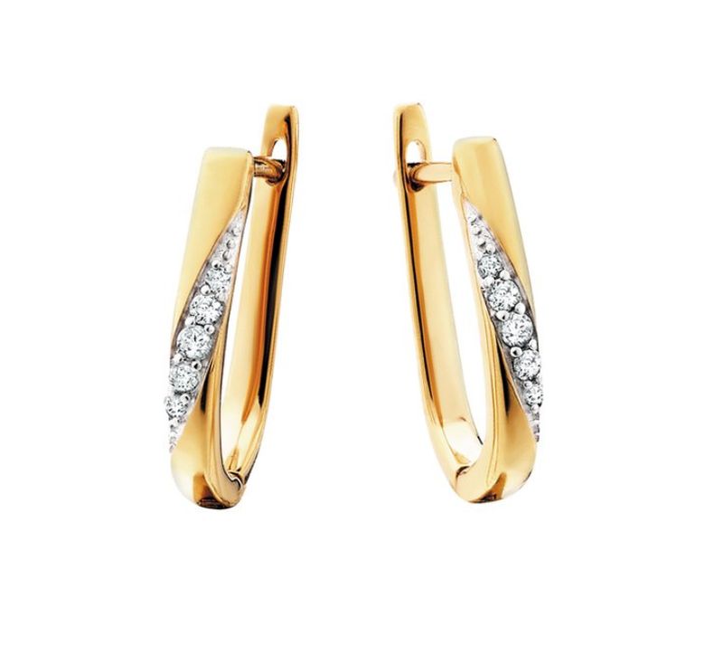 10K Yellow Gold Mini Hoop Earrings .08ctw 10K Yellow Gold Mini Hoop Earrings .08ctw