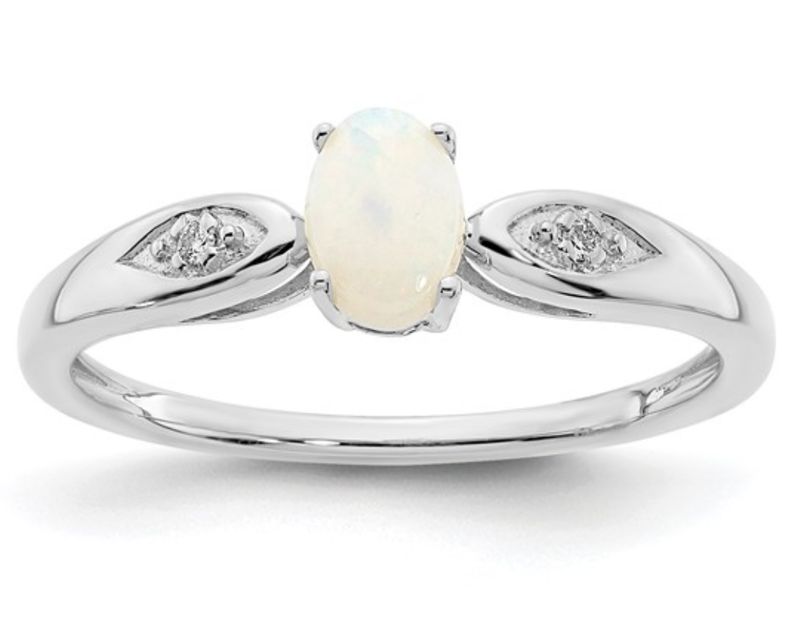 14k White Gold Opal and Diamond Ring 14k White Gold Opal and Diamond Ring