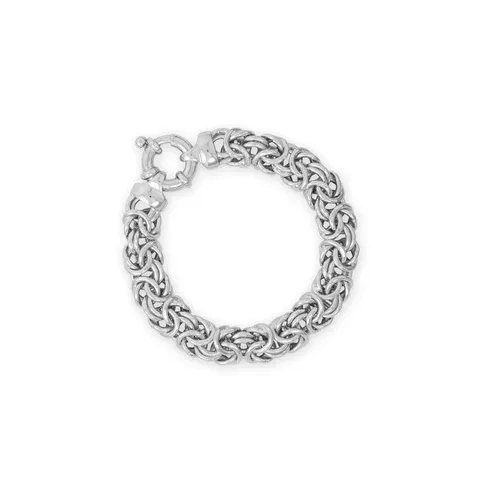 7" Sterling Silver Rhodium Plated Oval Byzantine Bracelet 7" Sterling Silver Rhodium Plated Oval Byzantine Bracelet
