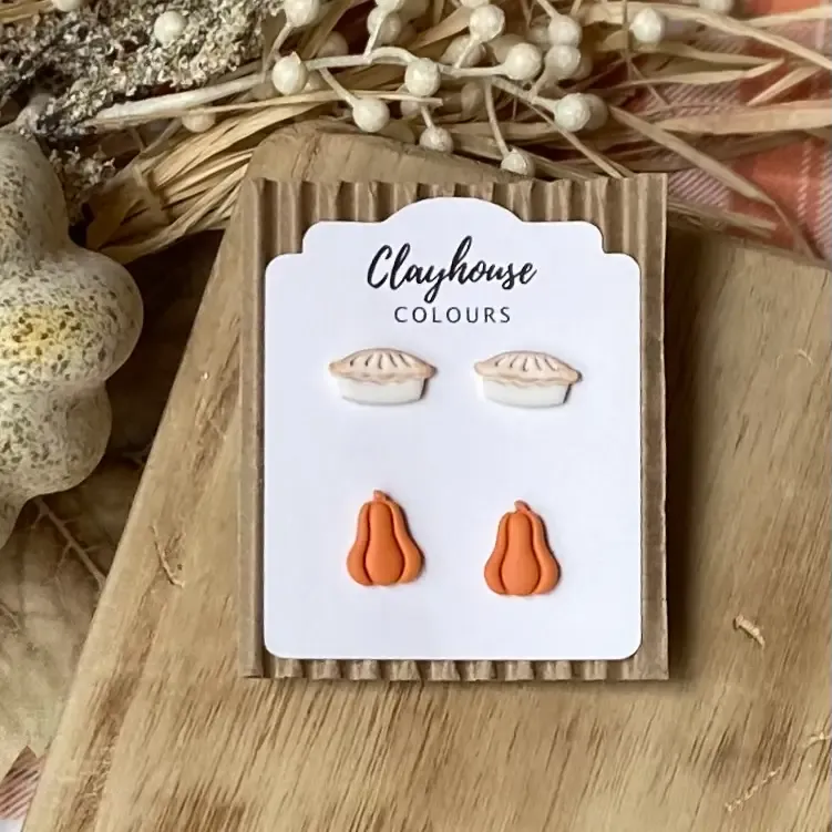Thanksgiving Clay Earrings Pies & Pumpkins Thanksgiving Clay Earrings Pies & Pumpkins