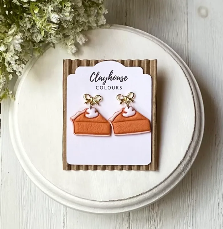 Pumpkin Earrings Pumpkin Pie with Bows Pumpkin Earrings Pumpkin Pie with Bows