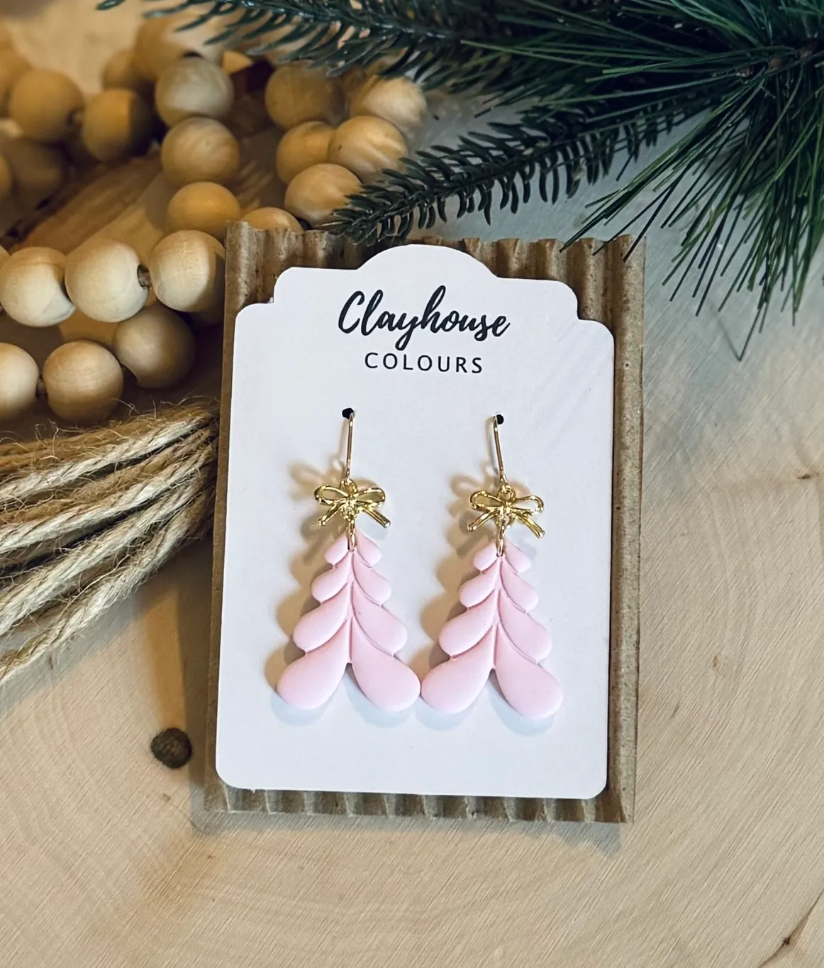 Pink Christmas Tree Earrings Style 3 Pink Christmas Tree Earrings Style 3