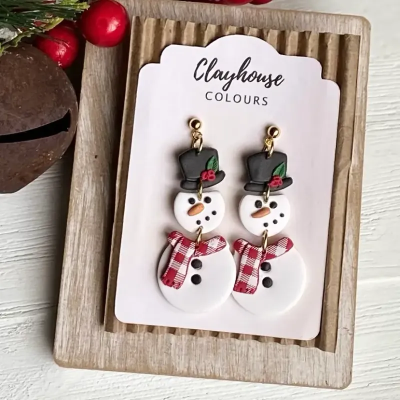 Snowman Clay Earrings Snowman Clay Earrings