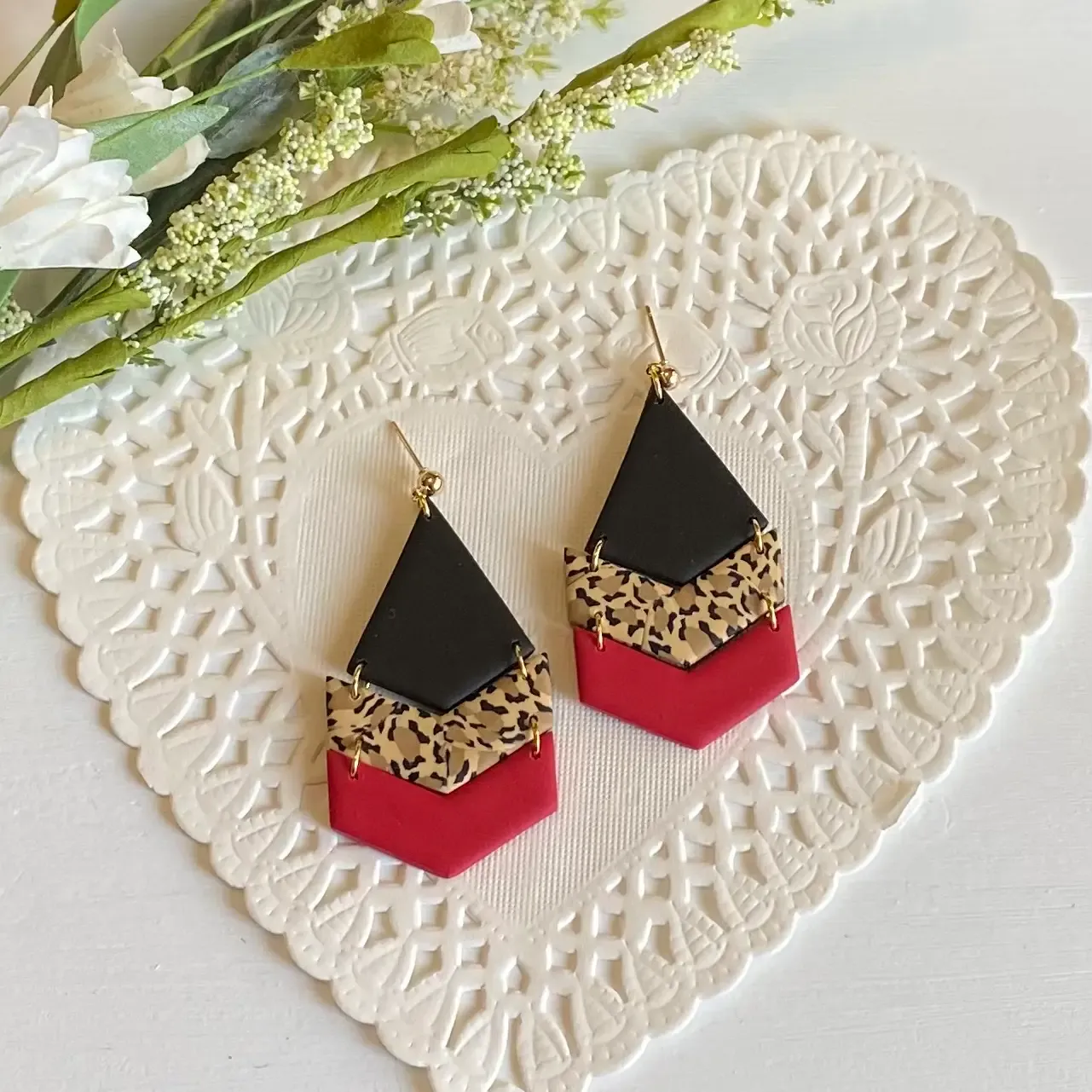 Jaci Leopard Clay Earrings Jaci Leopard Clay Earrings