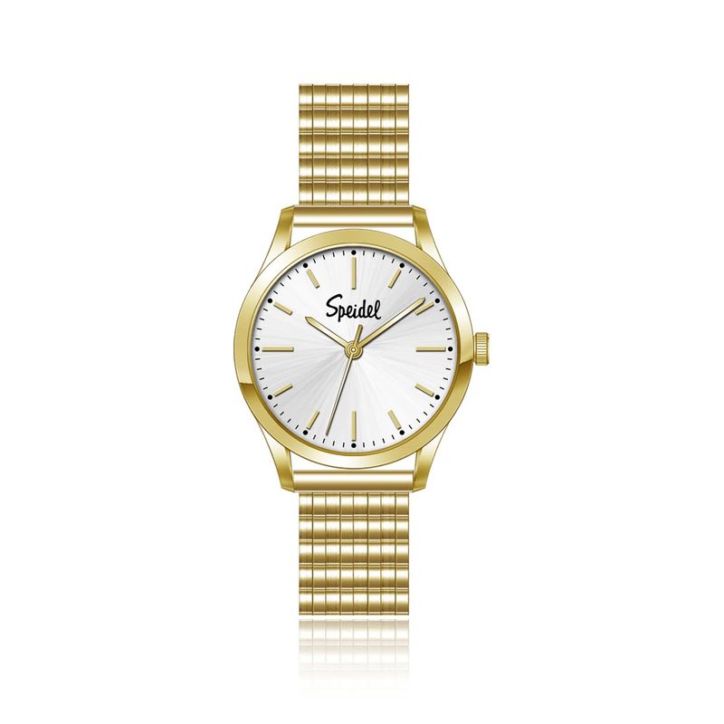 Mens Minimalistic Silver Dial with Gold Case and Gold Stainless Steel Expansion Band Mens Minimalistic Silver Dial with Gold Case and Gold Stainless Steel Expansion Band