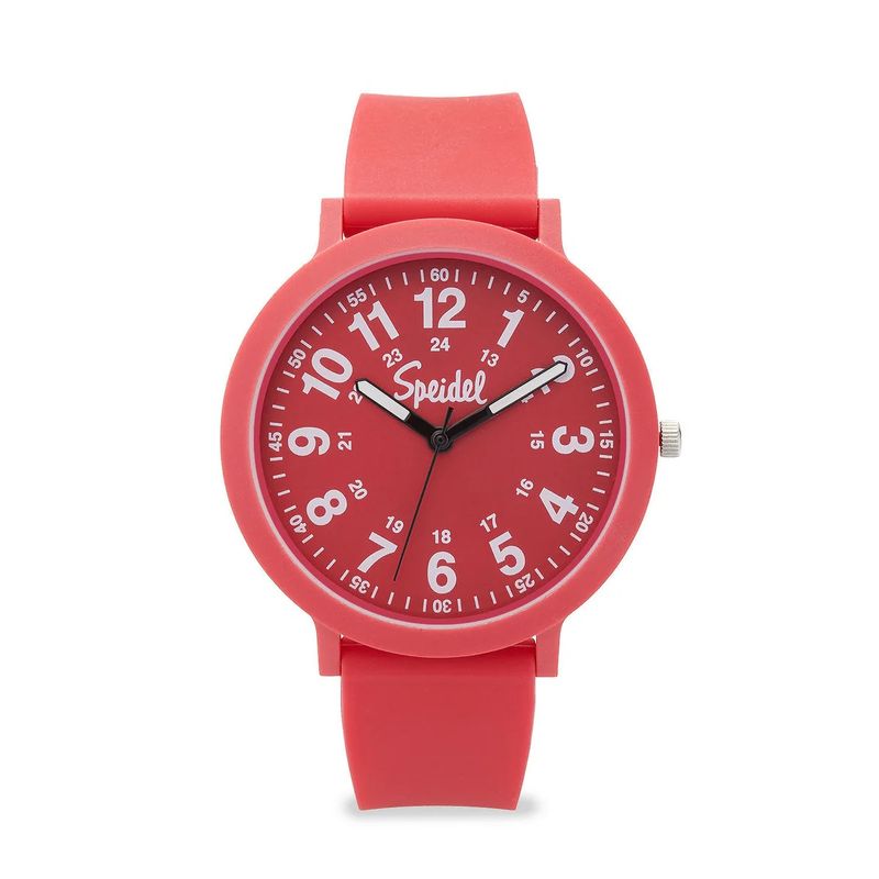 Speidel Eco Color Pop Easy Reader With Silicone Watch Band Red Speidel Eco Color Pop Easy Reader With Silicone Watch Band Red