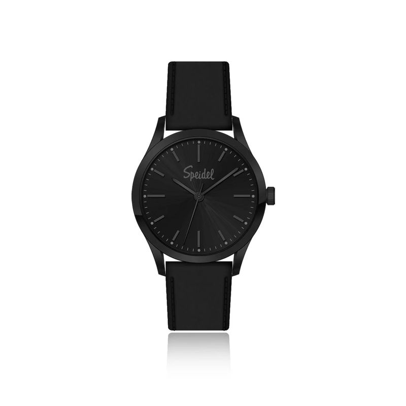 Mens Black Sunday Minimalistic Dial Black Case With Genuine Black Leather Band Mens Black Sunday Minimalistic Dial Black Case With Genuine Black Leather Band