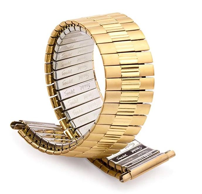 Spiedel Mens Gold Flexible Watch Band 16-22mm Spiedel Mens Gold Flexible Watch Band 16-22mm