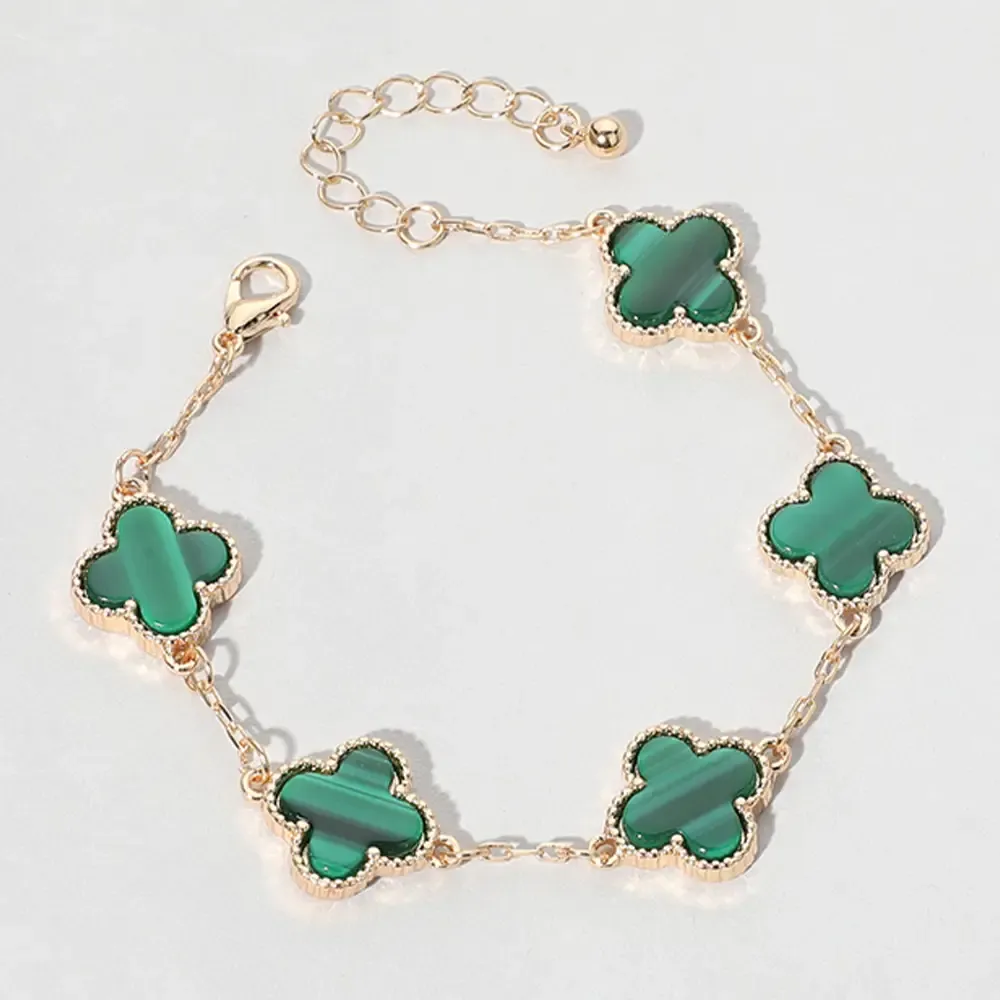 Quatrefoil Link Bracelet Green Quatrefoil Link Bracelet Green
