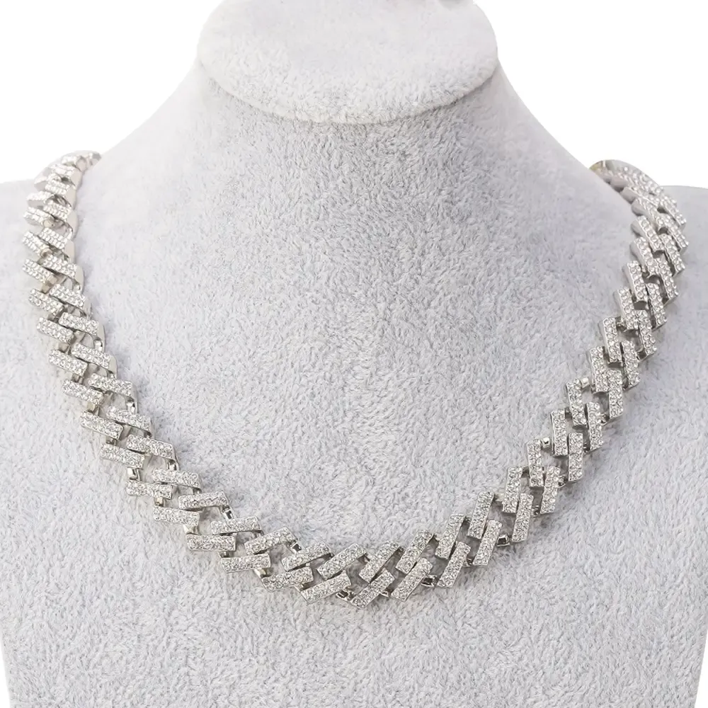 22in. 15mm Solid Miami Cuban Link Chain Silver Necklace 22in. 15mm Solid Miami Cuban Link Chain Silver Necklace