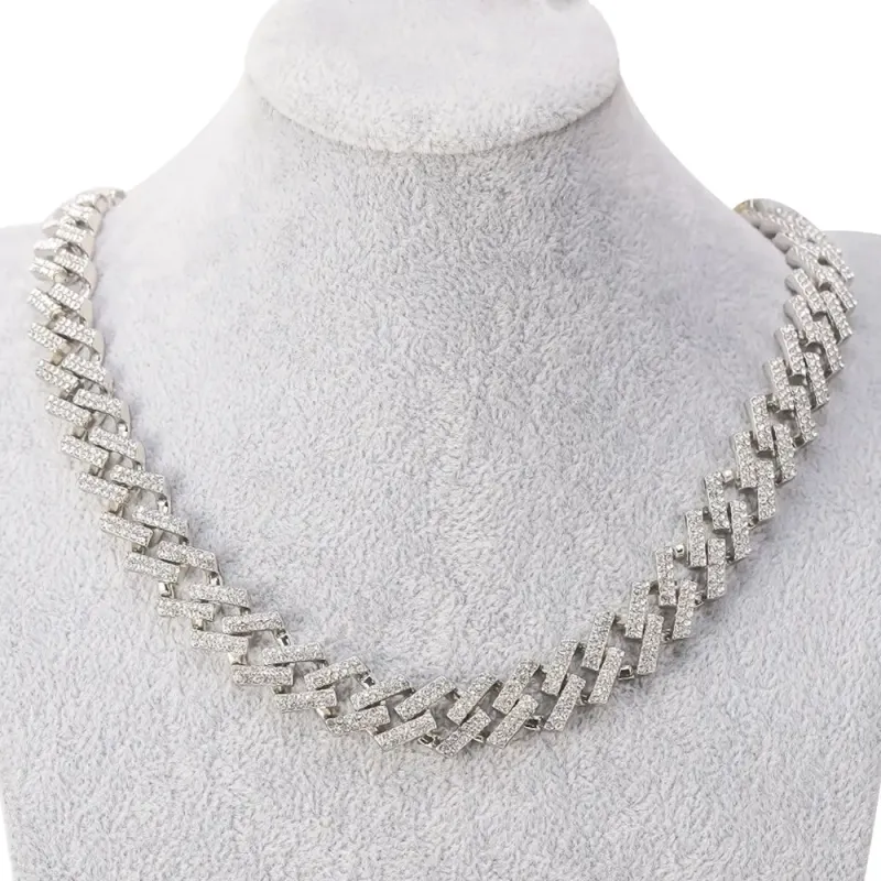 22in. 15mm Solid Miami Cuban Link Chain Silver Necklace 22in. 15mm Solid Miami Cuban Link Chain Silver Necklace