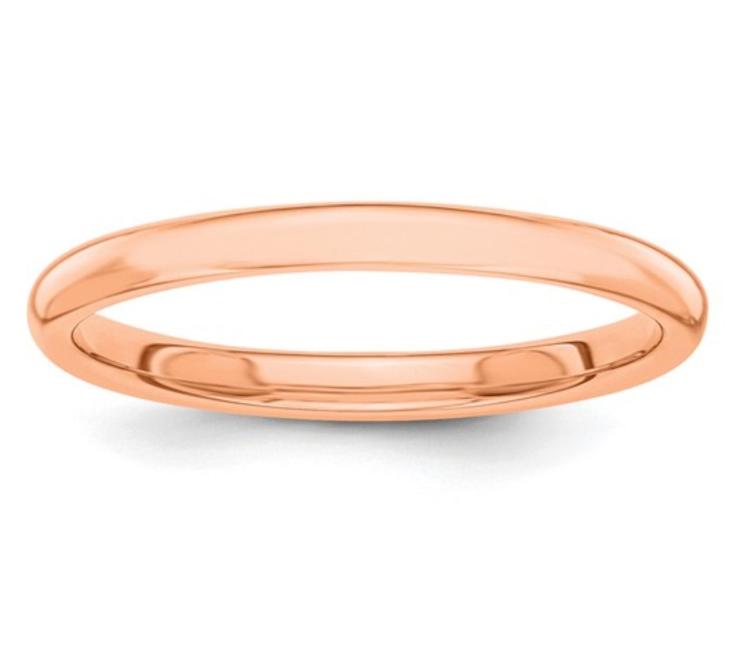 14k Rose Gold Polished 2mm Stackable Band Size 6 14k Rose Gold Polished 2mm Stackable Band Size 6