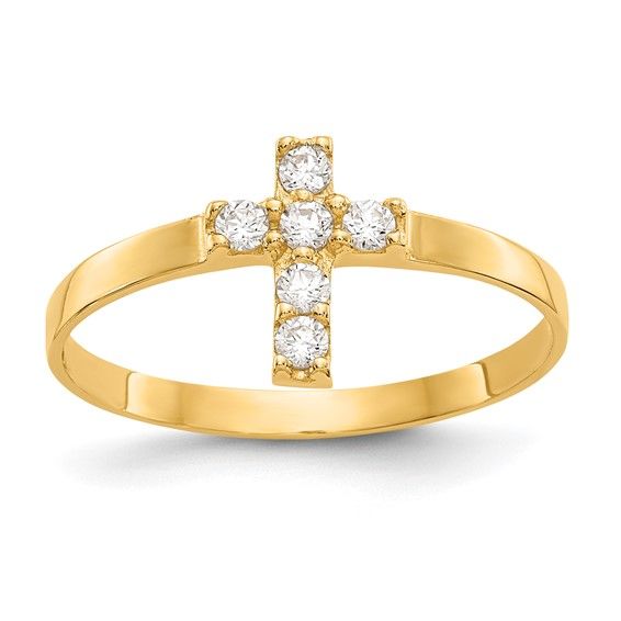 14k Madi K CZ Cross Baby Ring 14k Madi K CZ Cross Baby Ring