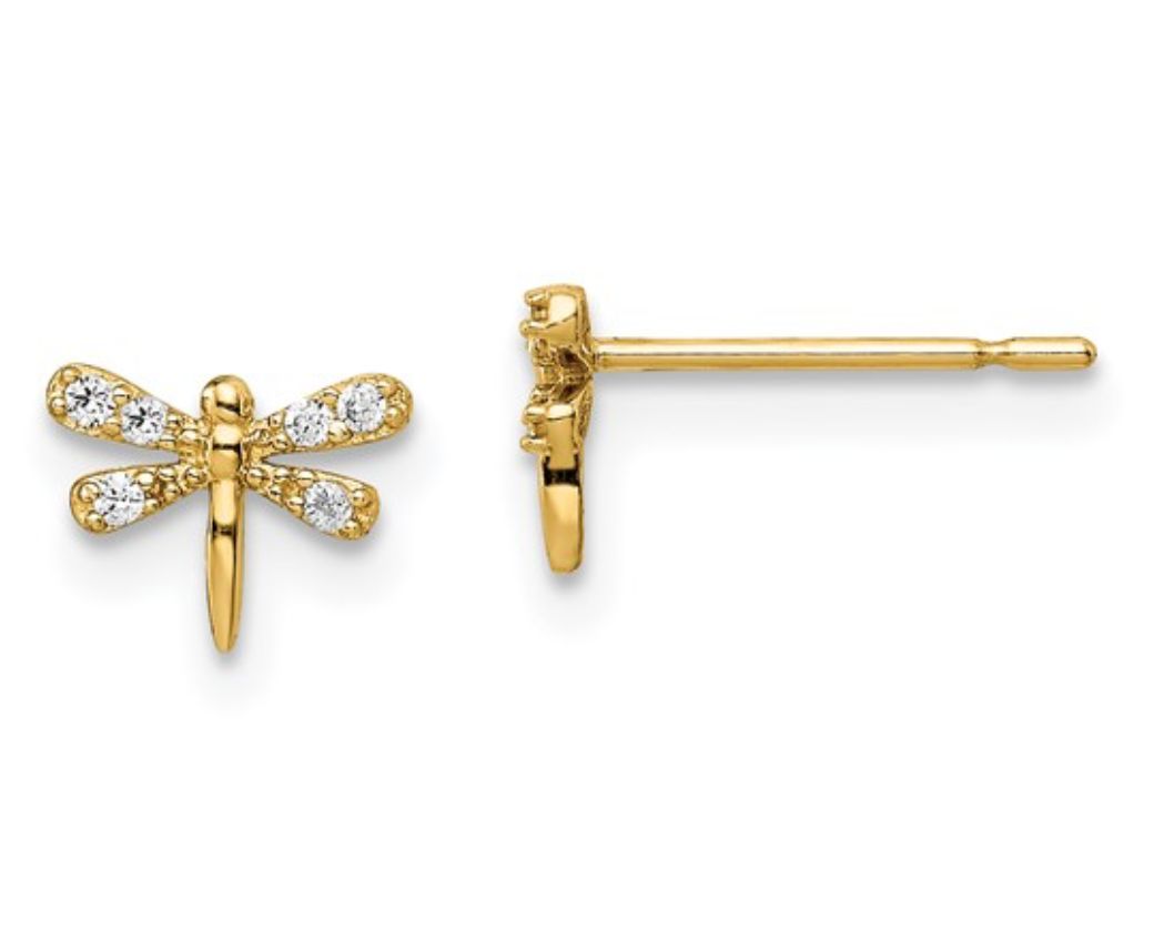 14k Madi K CZ Dragonfly Post Earrings 14k Madi K CZ Dragonfly Post Earrings