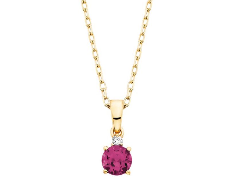 10K Yellow Gold Rhodolite Pendant .01tdw 10K Yellow Gold Rhodolite Pendant .01tdw