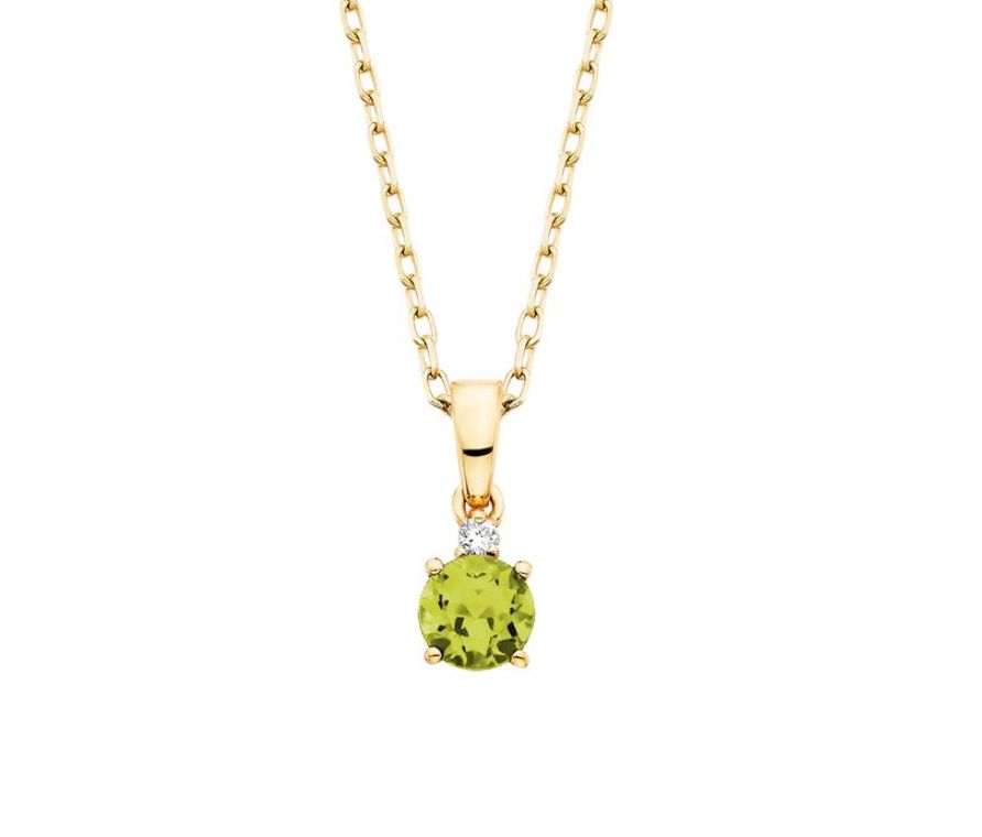 10K Yellow Gold Peridot Pendant .01tdw 10K Yellow Gold Peridot Pendant .01tdw