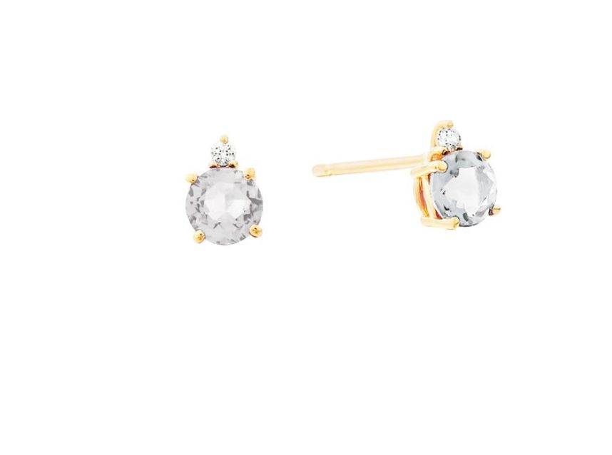 10K Yellow Gold White Topaz Earrings .02tdw 10K Yellow Gold White Topaz Earrings .02tdw