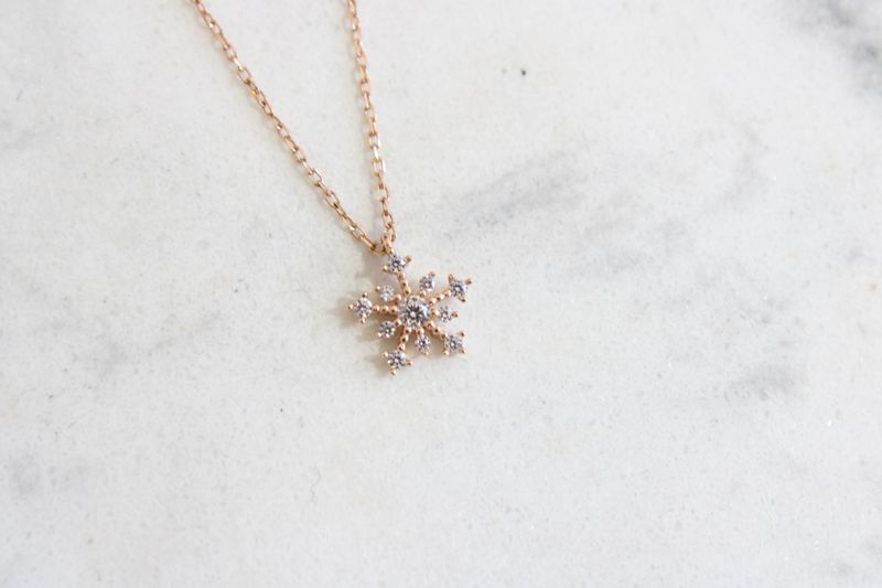 14K Rose Gold CZ Snowflake with 1in ext. Necklace 14K Rose Gold CZ Snowflake with 1in ext. Necklace