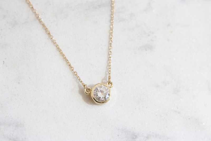 14kt Yellow Gold .53ct Bezel Set Diamond on 18in Chain 14kt Yellow Gold .53ct Bezel Set Diamond on 18in Chain