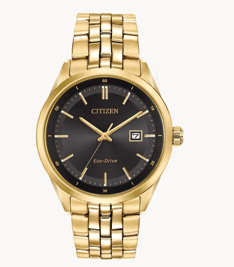 Citizen Mens Gold Tone Stainless Steel with Black Dial Addysen Watch Citizen Mens Gold Tone Stainless Steel with Black Dial Addysen Watch