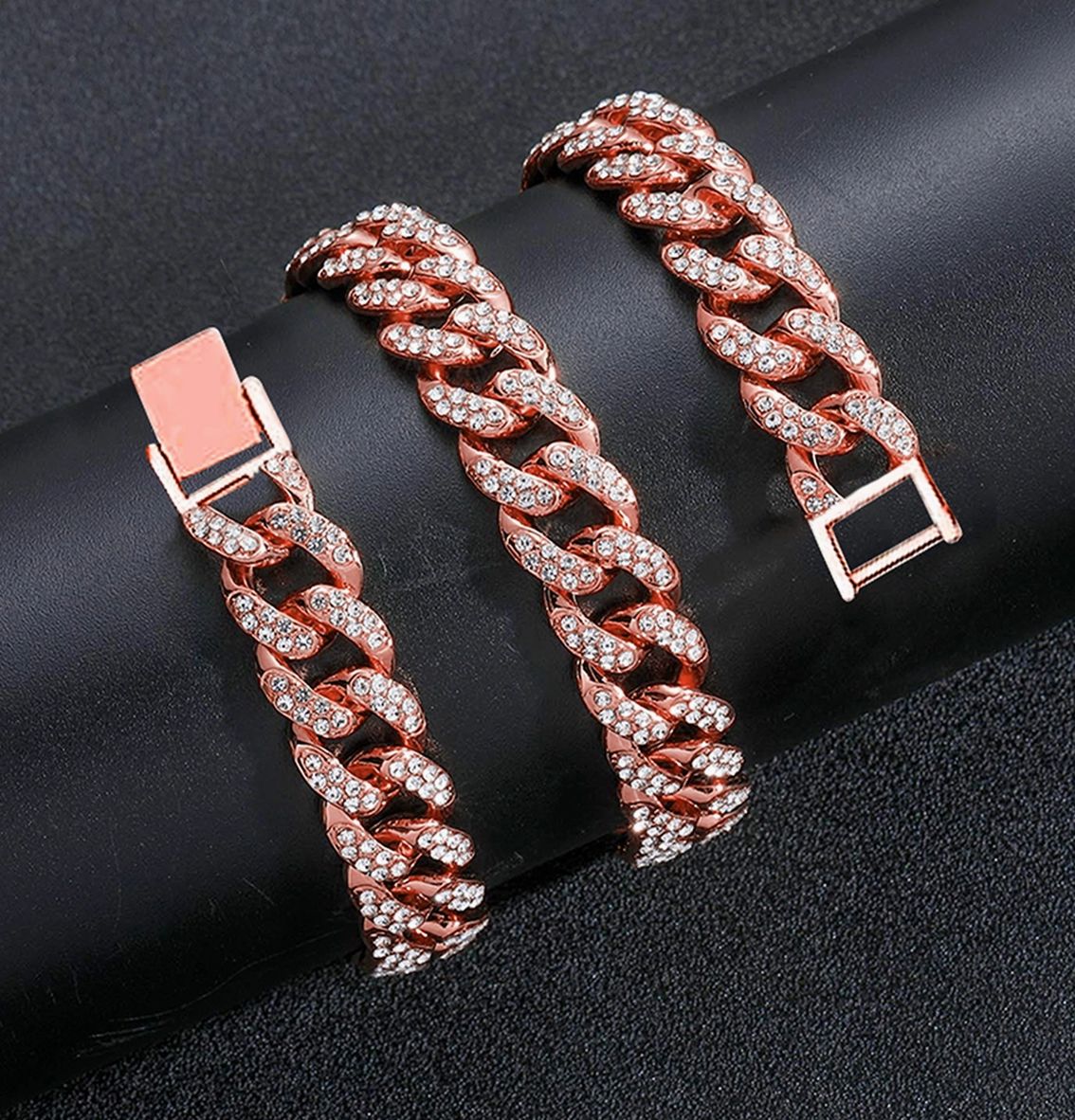 Miami Cuban Link Rose Tone Necklace with Buckle Clasp, 13mm, 18in Miami Cuban Link Rose Tone Necklace with Buckle Clasp, 13mm, 18in