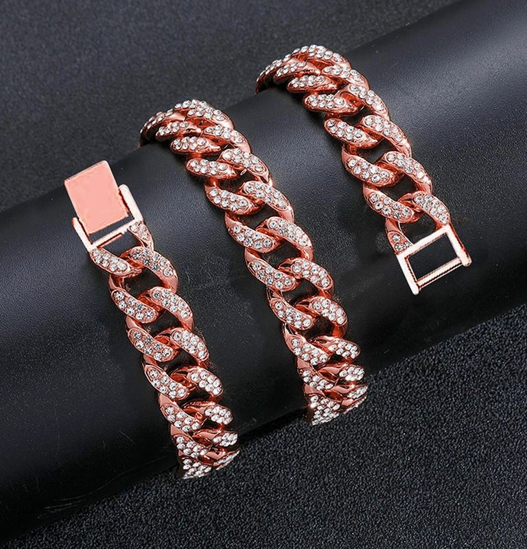 Miami Cuban Link Rose Tone Necklace with Buckle Clasp, 13mm, 18in Miami Cuban Link Rose Tone Necklace with Buckle Clasp, 13mm, 18in