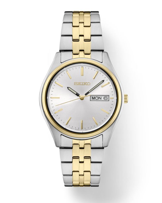 Seiko Essentials Two Tone 36.9mm Silver Face Watch Seiko Essentials Two Tone 36.9mm Silver Face Watch