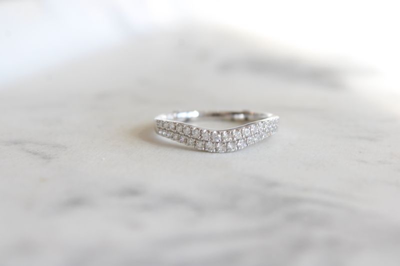 14k white gold double diamond wedding band 30 diamonds at .26 carats 14k white gold double diamond wedding band 30 diamonds at .26 carats