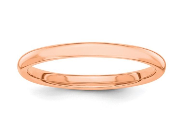 14k Rose Gold Polished 2mm Stackable Band Size 6 14k Rose Gold Polished 2mm Stackable Band Size 6