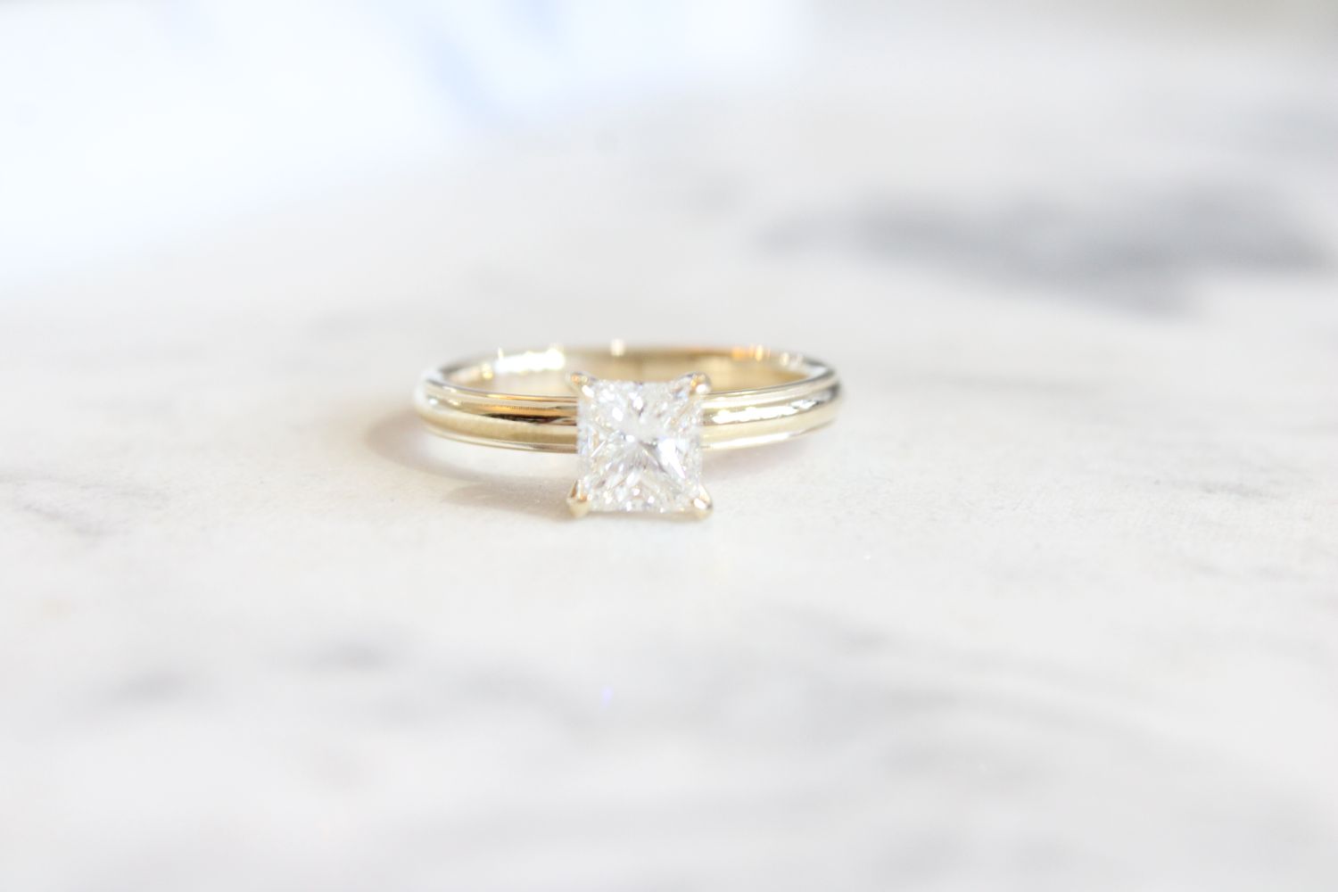 14kt Yellow Gold 1ct Princess Cut Solitaire Diamond Ring 14kt Yellow Gold 1ct Princess Cut Solitaire Diamond Ring
