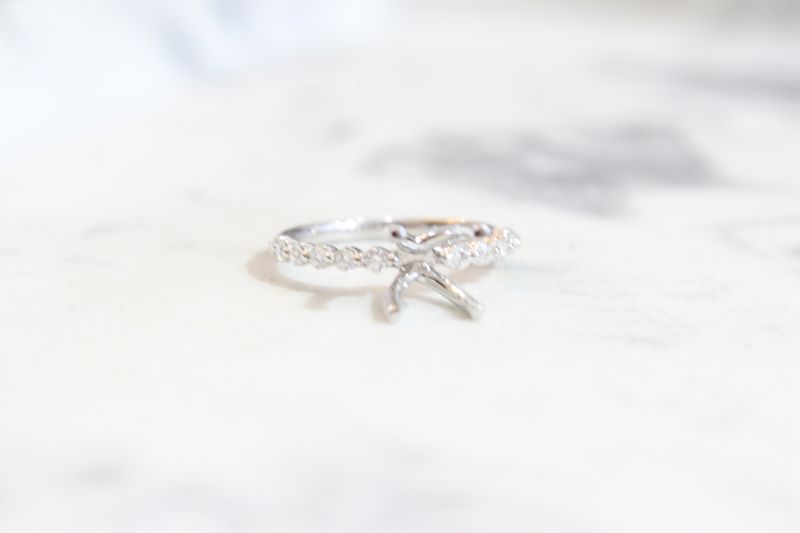 18K White Gold .33ct Diamond Shared Prong Ring Mounting, 12 Round Diamonds 18K White Gold .33ct Diamond Shared Prong Ring Mounting, 12 Round Diamonds