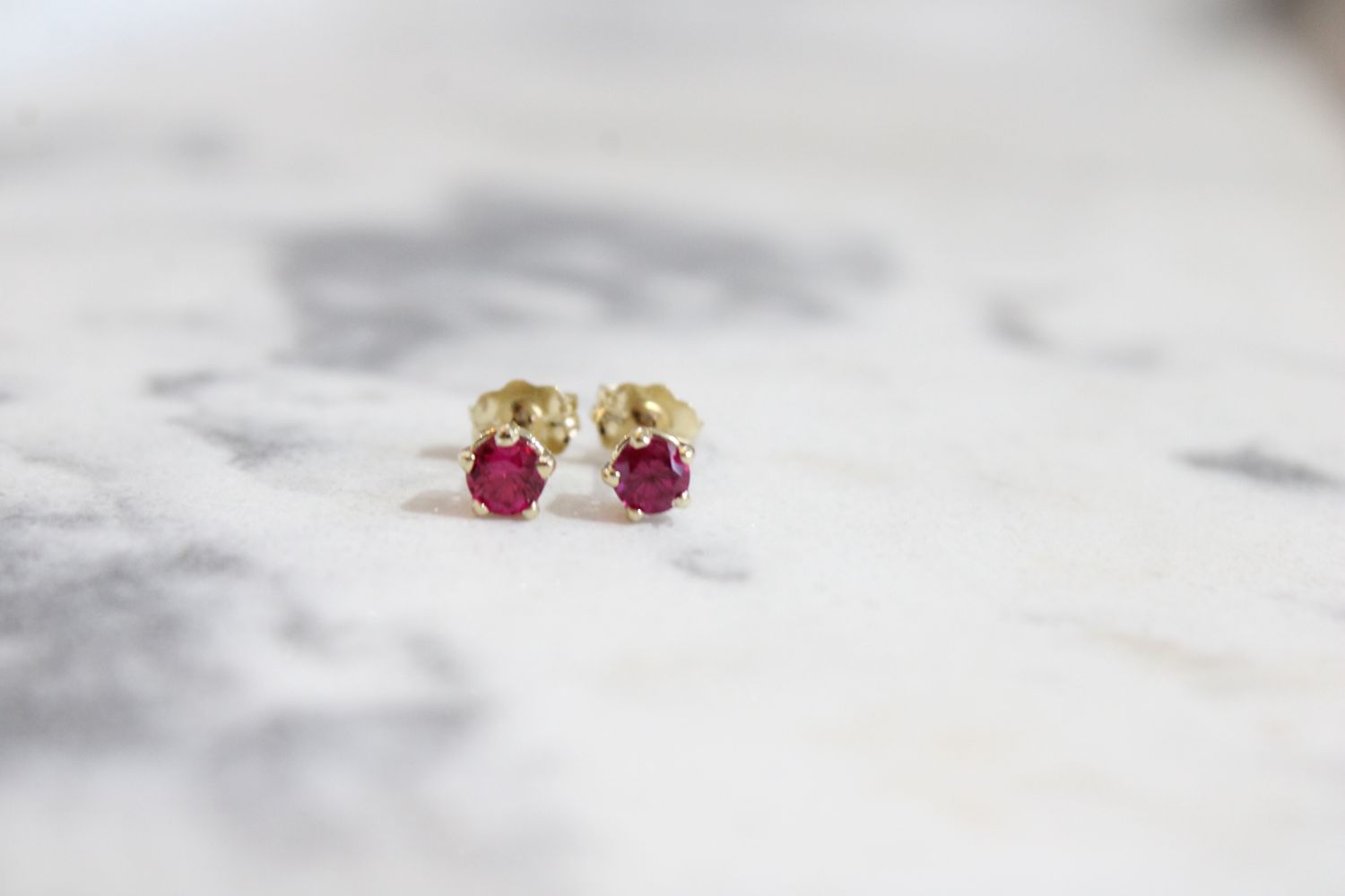 14k Yellow Gold Ruby (July) Stud Earrings 14k Yellow Gold Ruby (July) Stud Earrings