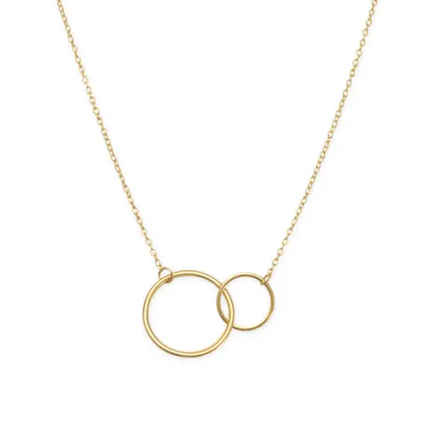 14K Gold Plated Sterling Silver Small / Large Link Circle Necklace 14K Gold Plated Sterling Silver Small / Large Link Circle Necklace