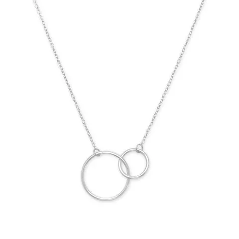 Sterling Silver Rhodium Plated Large/ Small Circle Necklace Sterling Silver Rhodium Plated Large/ Small Circle Necklace