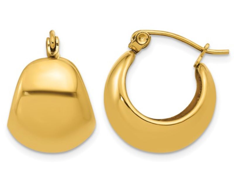 Chisel Stainless Steel Polished Yellow IP-plated Round Hoop Earrings Chisel Stainless Steel Polished Yellow IP-plated Round Hoop Earrings