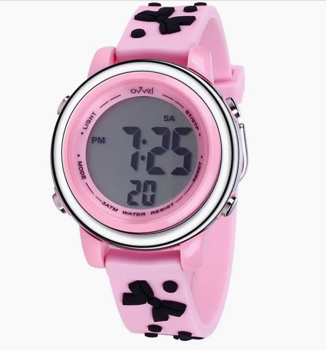 Pink and Black Bow Kid's Digital Watch Pink and Black Bow Kid's Digital Watch