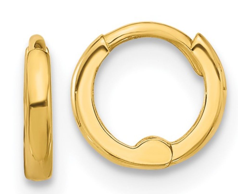 14k Polished 1.45x7.5mm Hinged Huggie Hoop Earrings 14k Polished 1.45x7.5mm Hinged Huggie Hoop Earrings