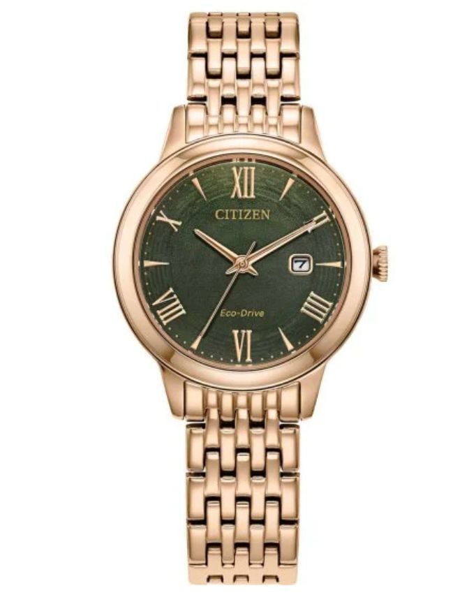 Ladies Ecodrive Rose Gold Tone Green Dial Watch Ladies Ecodrive Rose Gold Tone Green Dial Watch