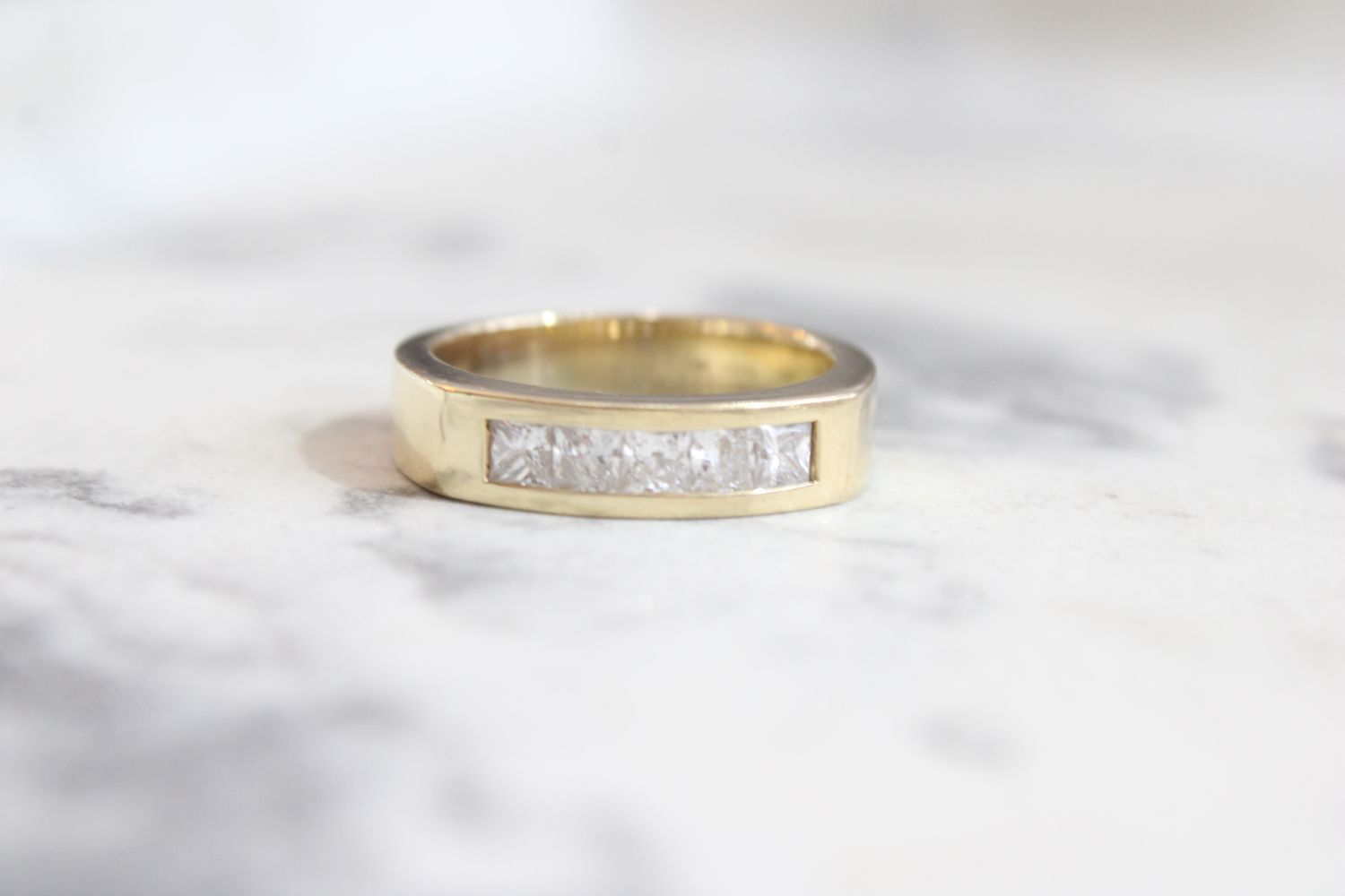 14K Mens Yellow Gold Diamond 5 Stone .75ctw 14K Mens Yellow Gold Diamond 5 Stone .75ctw