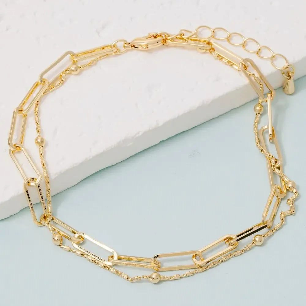 Mixed Layered Dainty Chain Bracelet Mixed Layered Dainty Chain Bracelet