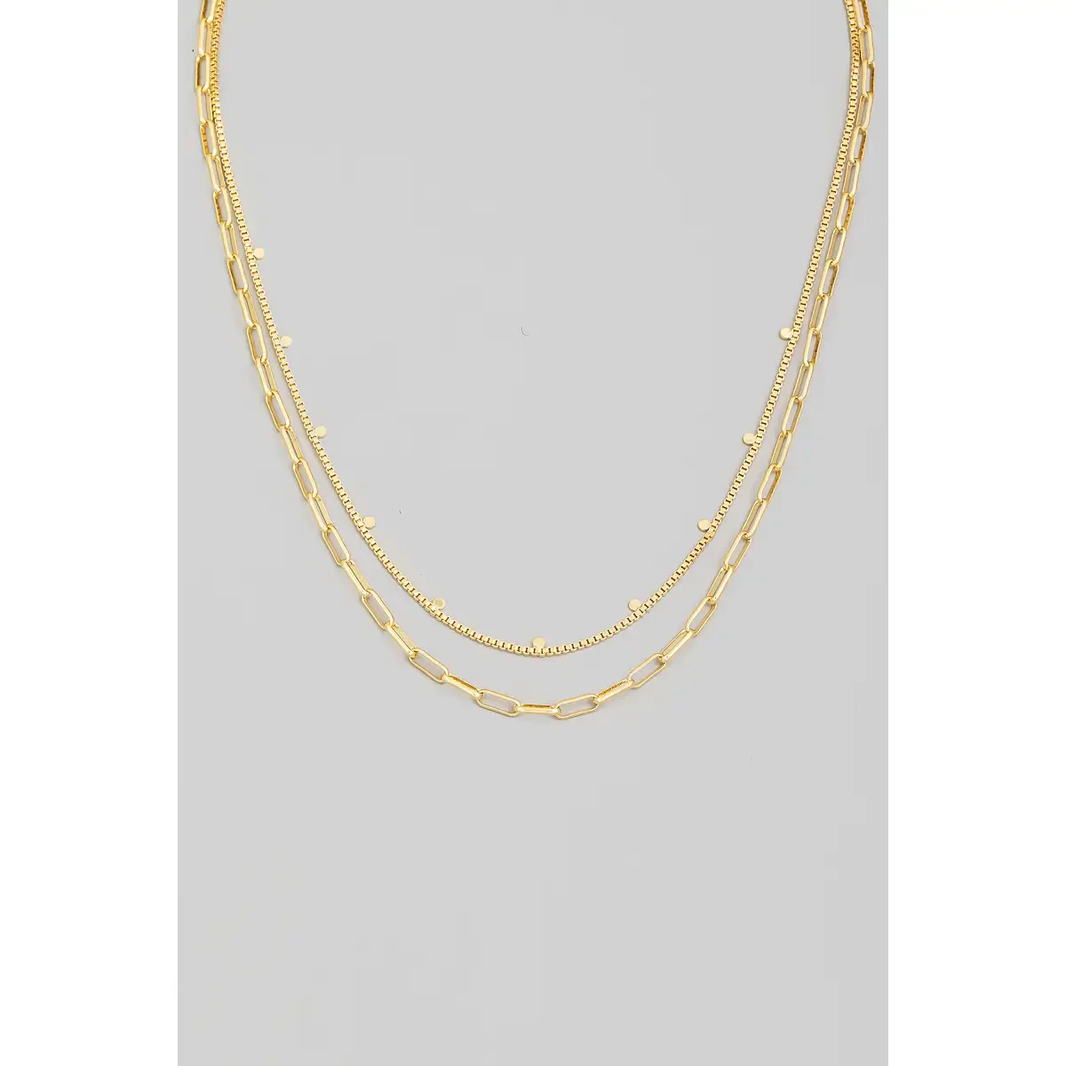 Gold Dipped Mixed Chains Necklace Gold Dipped Mixed Chains Necklace