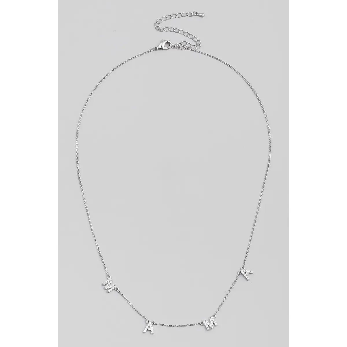 Silver Tone Rhinestone Mama Charm Necklace Silver Tone Rhinestone Mama Charm Necklace