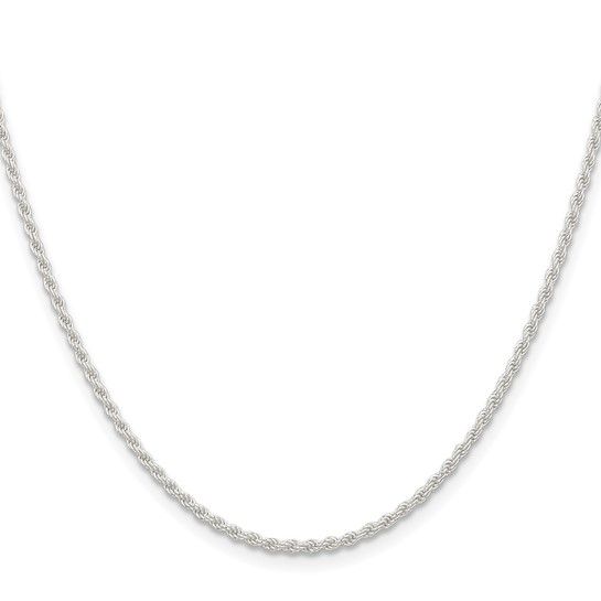 Sterling Silver 1.8mm Solid Rope Chain, 18in Sterling Silver 1.8mm Solid Rope Chain, 18in