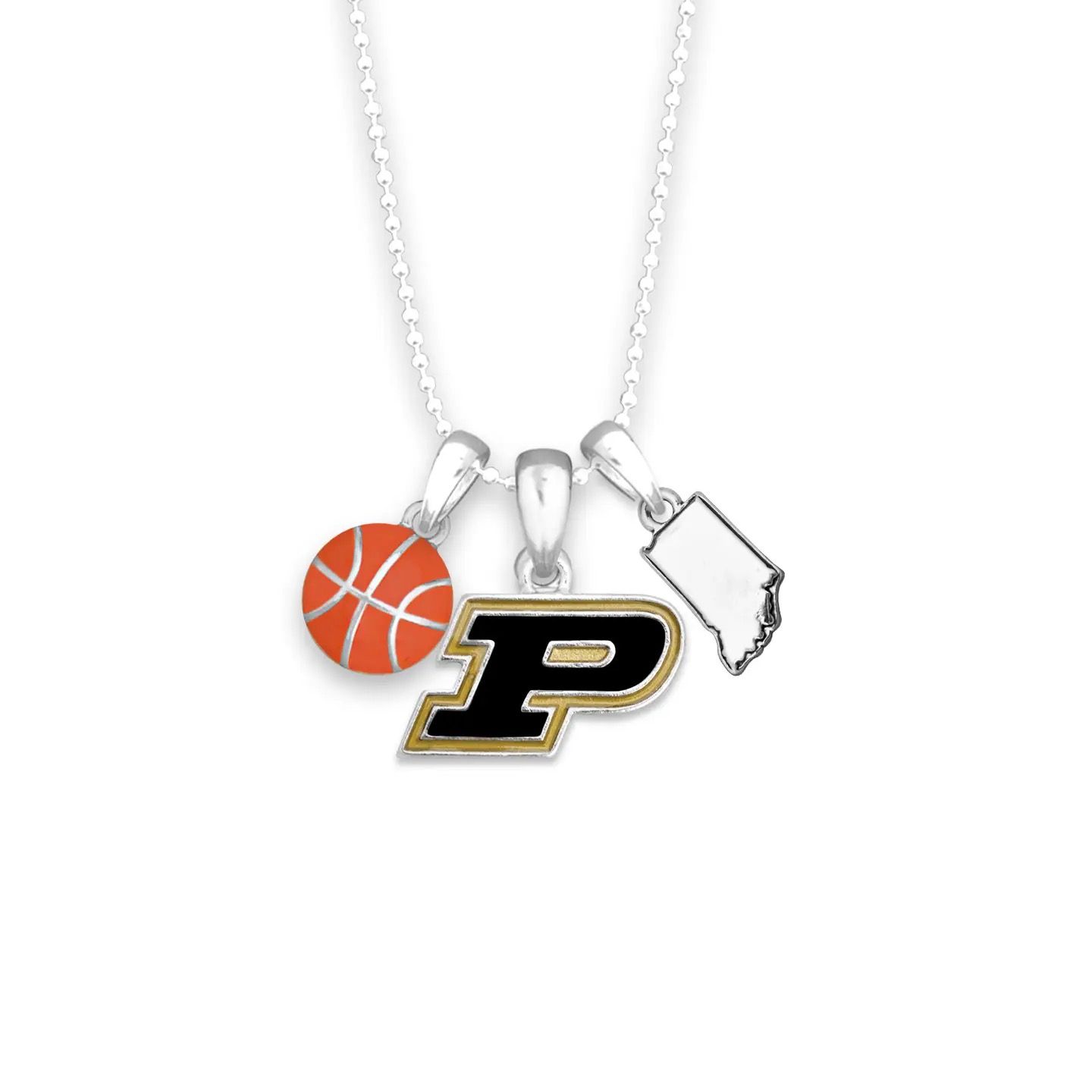 Purdue Boilermakers Basketball Silver-Tone Charm Necklace Purdue Boilermakers Basketball Silver-Tone Charm Necklace