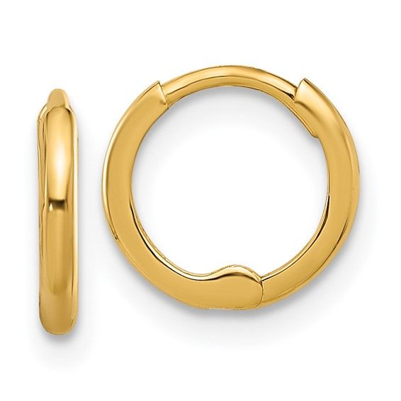 14k Polished 1.45x10mm Hinged Huggie Hoop Earrings 14k Polished 1.45x10mm Hinged Huggie Hoop Earrings