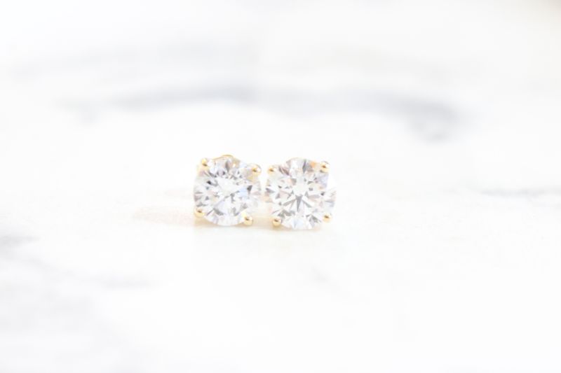 14K Yellow Gold 3.05 Ctw Lab Grown Diamond Earring Studs 14K Yellow Gold 3.05 Ctw Lab Grown Diamond Earring Studs