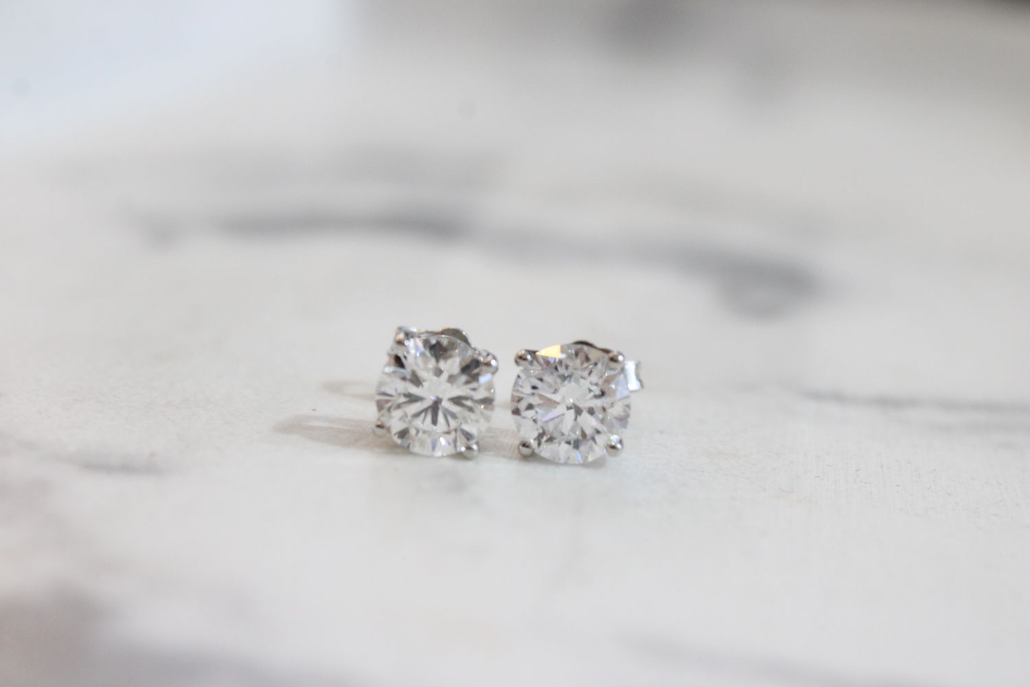 14K White Gold 2.54 Ctw Lab Grown Diamond Earring Studs 14K White Gold 2.54 Ctw Lab Grown Diamond Earring Studs